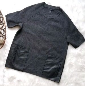 J. Crew gray short sleeve sweater w pockets